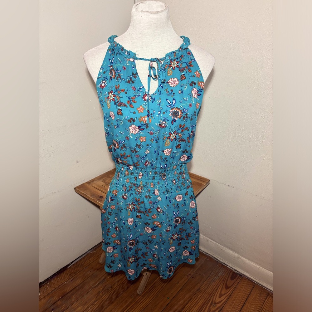 Miami Green Floral Sleeveless Shift Dress